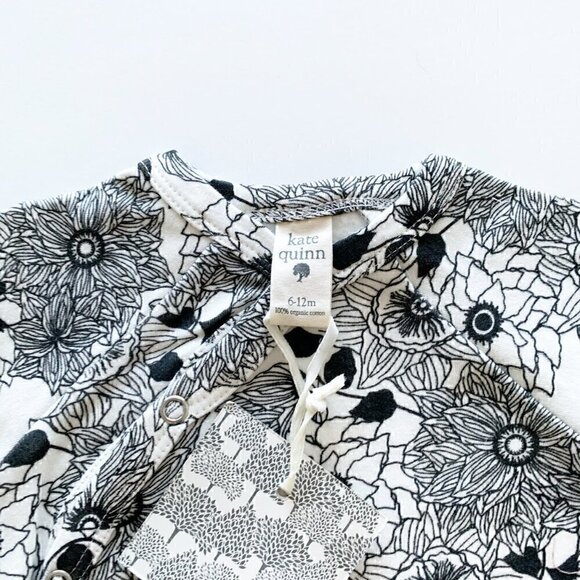 Floral Black and White Kids Romper - Picture 4 of 7